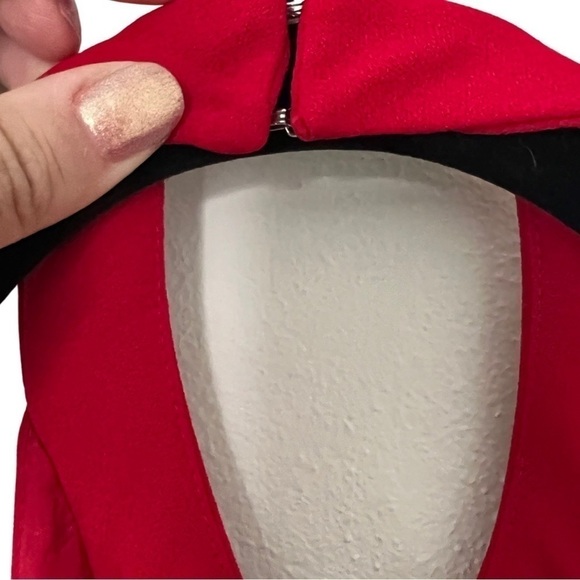 CACHE Halter Neck Rhinestone Maxi Evening Dress Red Size 10 - Picture 4 of 6